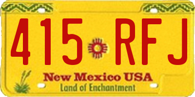 NM license plate 415RFJ