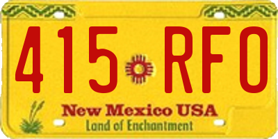 NM license plate 415RFO