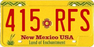 NM license plate 415RFS