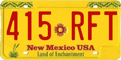 NM license plate 415RFT