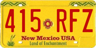 NM license plate 415RFZ