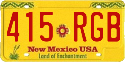 NM license plate 415RGB