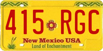 NM license plate 415RGC