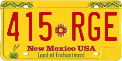 NM license plate 415RGE