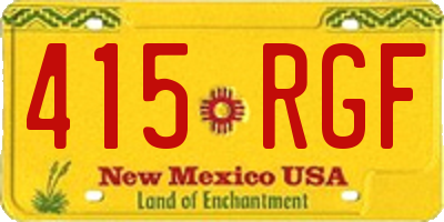 NM license plate 415RGF