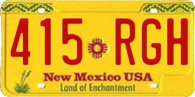 NM license plate 415RGH