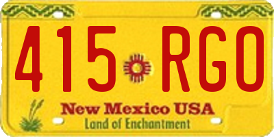 NM license plate 415RGO