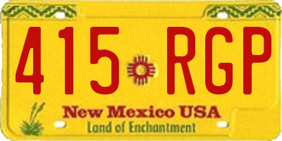 NM license plate 415RGP