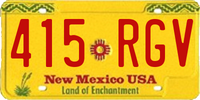 NM license plate 415RGV