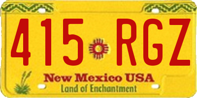 NM license plate 415RGZ