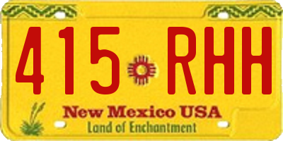 NM license plate 415RHH