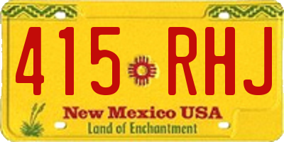 NM license plate 415RHJ
