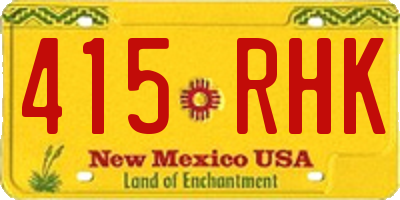 NM license plate 415RHK