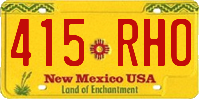 NM license plate 415RHO