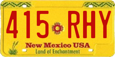 NM license plate 415RHY