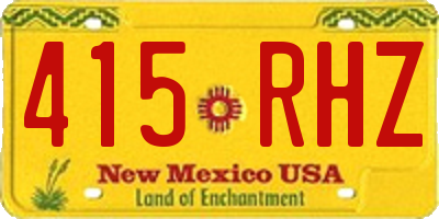 NM license plate 415RHZ