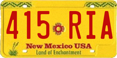 NM license plate 415RIA