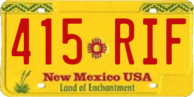 NM license plate 415RIF