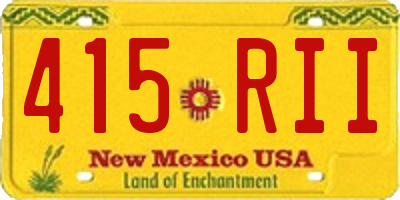 NM license plate 415RII