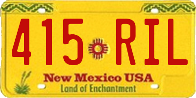 NM license plate 415RIL