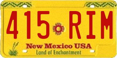 NM license plate 415RIM