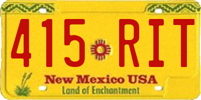 NM license plate 415RIT