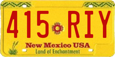 NM license plate 415RIY