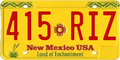 NM license plate 415RIZ