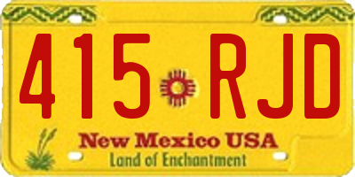 NM license plate 415RJD