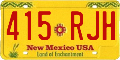 NM license plate 415RJH