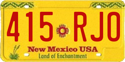 NM license plate 415RJO
