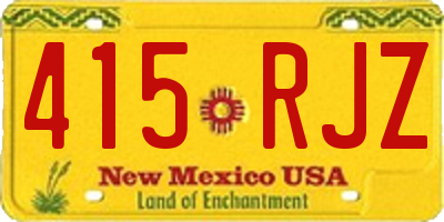 NM license plate 415RJZ