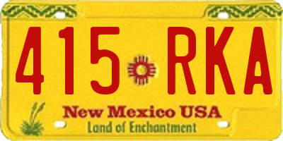 NM license plate 415RKA