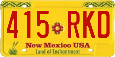 NM license plate 415RKD