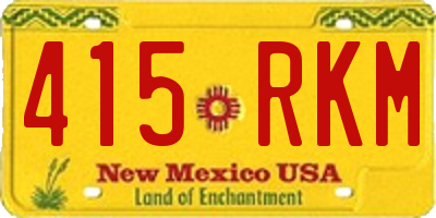 NM license plate 415RKM