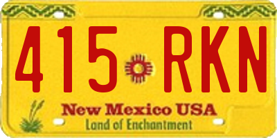 NM license plate 415RKN