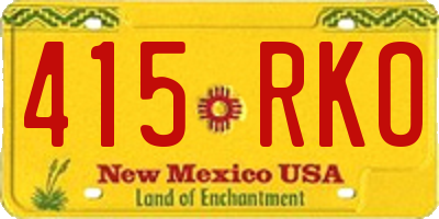 NM license plate 415RKO