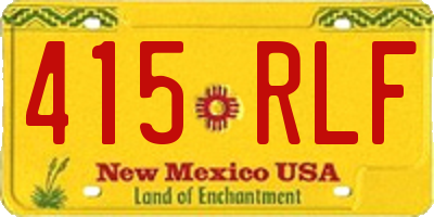 NM license plate 415RLF