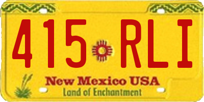 NM license plate 415RLI