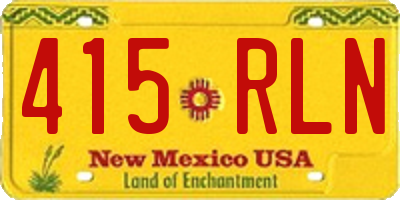 NM license plate 415RLN