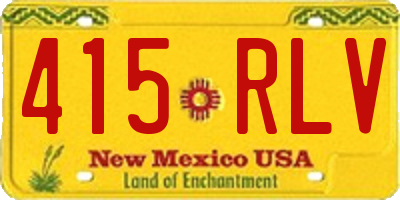 NM license plate 415RLV