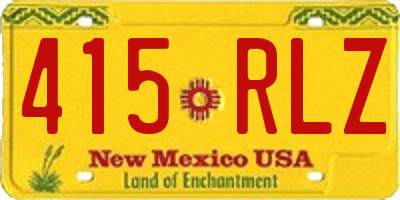 NM license plate 415RLZ