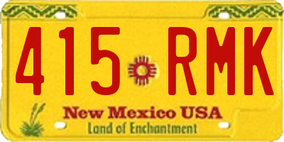 NM license plate 415RMK