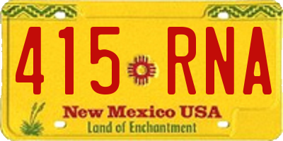 NM license plate 415RNA