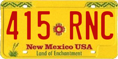 NM license plate 415RNC