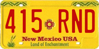NM license plate 415RND