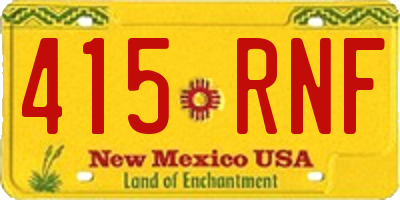 NM license plate 415RNF