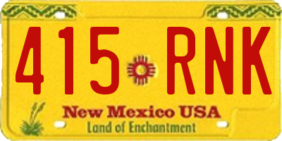 NM license plate 415RNK