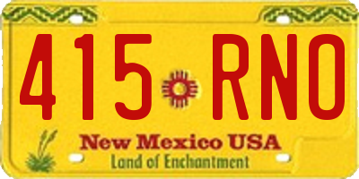 NM license plate 415RNO
