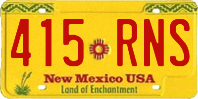 NM license plate 415RNS